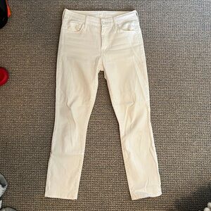 MOTHER “The Looker Crop - Glass Slipper” White Jeans - Size 26.
